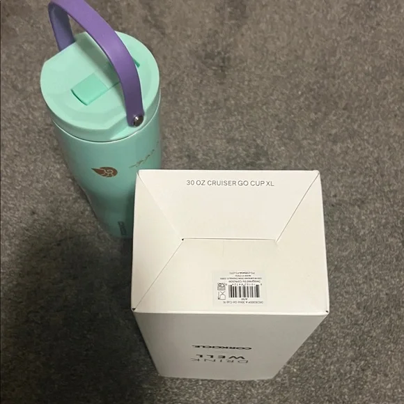 Corkcicle cruiser Go cup XL Ariel Themed Travel Mug with Purple Handle - Picture 4 of 5